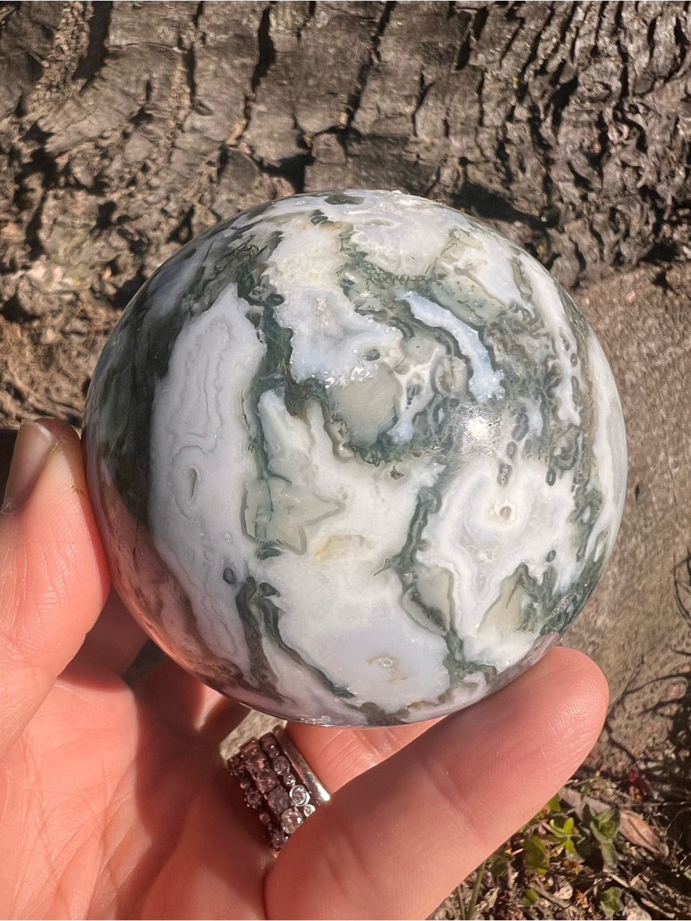 Moss (9) agate Sphere | crystal